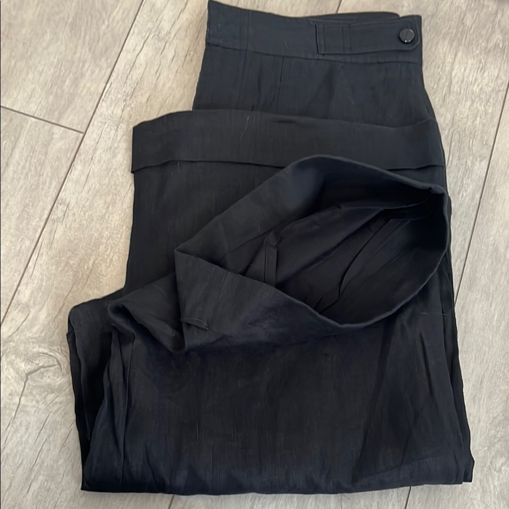 EQUIPMENT Kalil Linen Cropped Culotte Pants Folded Hem, Size 6 - Picture 16 of 16